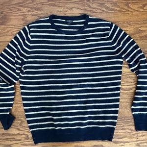 JCrew men’s cashmere blue/white sweater, size small. In good condition.